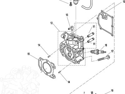 Parsun F2.6 Cilindras ir karteris 1